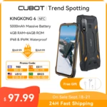 Cubot KingKong 6, IP68 Waterproof Rugged Smartphone, 64GB ROM (128GB Extended), 5000mAh Battery, NFC, 4G Dual SIM, Android Phone