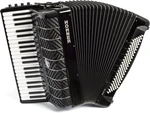 Hohner Mattia IV 120 CR Gun Black/White Key Billentyűs harmonika