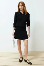 Trendyol Black Sweater/Skirt Knitwear Bottom-Top Set