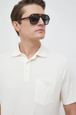 Polo tričko se lněnou směsí Polo Ralph Lauren béžová barva, 710900790