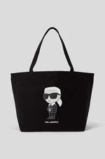 Bavlněná kabelka Karl Lagerfeld černá barva