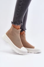 Women's slip-on sock shoes, brown Ilanae