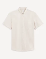Béžová pánská košile regular Celio Daxfordmc