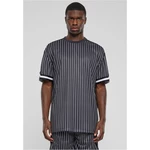 Pánské tričko Oversized Striped Mesh Tee - černo/bílé