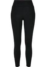 Women's high-waisted shiny stripe leggings black/black