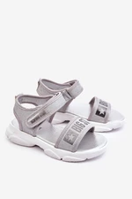 Kids sandals with Velcro Big Star LL374194 silver