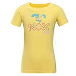 Yellow children's T-shirt with NAX Lievro print