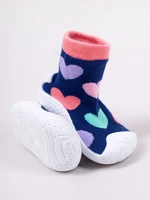 Yoclub Kids's Baby Girls' Anti-Skid Socks With Rubber Sole P1 Navy Blue