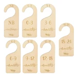 7x Adorable Wooden Closet Divider Organizer Newborn Closet Dividers for Baby Newborn Photography Props Boys Girls Shower Gifts