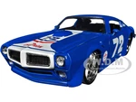 1972 Pontiac Firebird 72 Blue with White Stripe "Chevron" "Bigtime Muscle" Series 1/24 Diecast Model Car by Jada