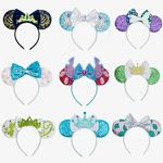 New Mermaid Tinker Bell Elsa Ears Headband For Kid Adult Halloween Party Sequin Bow Hairband Women Girl Hair Headwear Gift