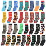 High quality combed cotton socks food pattern long tube fun happy men and women's socks novel fruit animals casual crazy socks