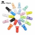 LOFCA 10pcs Baby Pacifier Clips Solid Plastic Pacifier Clips Soother Holder Infant Pacifier Nipples Holder Multi Color Clamp Toy