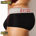 CMENIN 3pcs Sexy Cotton Mens Boxershorts Loose Breathable Men's Swim Trunks Gays Sissy Bikini Boxers Underwear Underpants Male