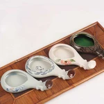 Celadon multifunctional writing brush penholder, pipa water plate, ceramic Flower Pattern Grinding The Ink And Toning