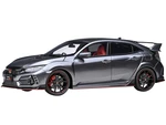 2021 Honda Civic Type R (FK8) RHD (Right Hand Drive) Polished Metal Gray Metallic 1/18 Model Car by Autoart