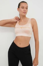 Športová podprsenka Emporio Armani Underwear béžová farba