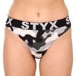 Women's thong Styx art sports rubber camouflage