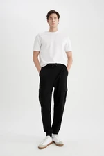 DEFACTO Oversize Fit Cargo Pocket Waist Tie Elastic Leg Pique Jogger Sweatpants