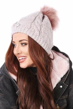 Powder winter hat with pompom