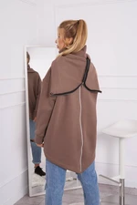 Insulated sweatshirt with a mocha zipper at the back