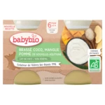 BABYBIO Brassé z kokosového mléka mango jablko 2 x 130 g