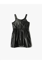 Koton Leather Look Dress Strap Pleated