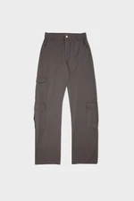 DEFACTO Gabardine Trousers Straight Fit Cargo Pocket Regular Waist Straight Leg