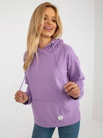 Light purple cotton kangaroo sweatshirt