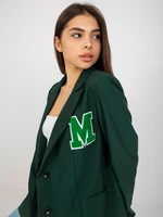 Dark green women's oversized blazer