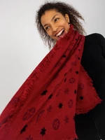 Women's red scarf with print