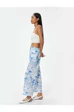 Koton Wide Leg Floral Trousers Comfortable Fit with Pockets Elastic Waist