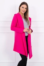 Cape with loose hood in fuchsia color