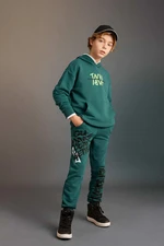 DEFACTO Boy Printed Waist Tie Elastic Leg Pocket Jogger Sweatpants