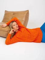 Orange oversize sweater with braids RUE PARIS