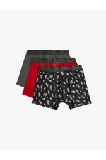 Koton 3-Piece Boxer Set Basic and Space Printed Cotton