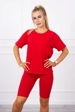 Set of top+leggings red