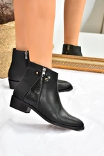 Fox Shoes Women's Black Low Heel Daily Boots