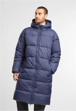 Men's long quilted navy coat