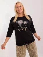 Black women's plus-size blouse with print