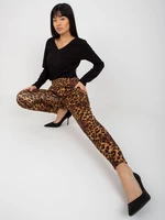 Dark beige and black leopard pair sweatpants