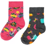 Šťastné ponožky 2 balenie ponožiek s jablkami a kvetmi