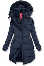 Winterjacke mit warmem Teddyfell dunkelblau