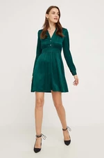 Šaty Answear Lab zelená farba, mini, áčkový strih