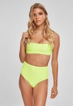 Electric Lime Women's High Waist Electric Lime Bandeau Bikini