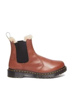 Kožené kotníkové boty Dr. Martens 2976 Leonore dámské, hnědá barva, na plochém podpatku, zateplené, DM27784225