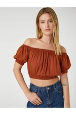 Koton Open Shoulder Crop Blouse Elastic