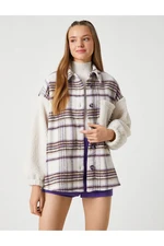 Koton Lumberjack Košile Bunda Oversize Detailní Kapsa Na Knoflíky