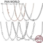 Hot Selling 925 Sterling Silver Shining Chain Link Me Series Original Women's Logo Necklace High Quality DIY Charm Jewelry