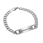 Custom Logo Inscription Engrave Stainless Steel Bracelet Women Personalized For Men Id Bracelet Dropshipping